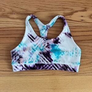 DSG Teal and Purple Patterned Sports Bra